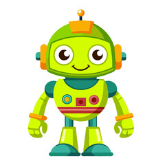 Cartoon Colorful Robot Illustration 