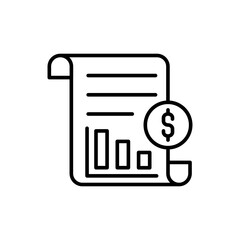 Business Report outline icons, accounting minimalist vector illustration ,simple transparent graphic element .Isolated on white background
