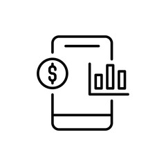 Business Report outline icons, accounting minimalist vector illustration ,simple transparent graphic element .Isolated on white background