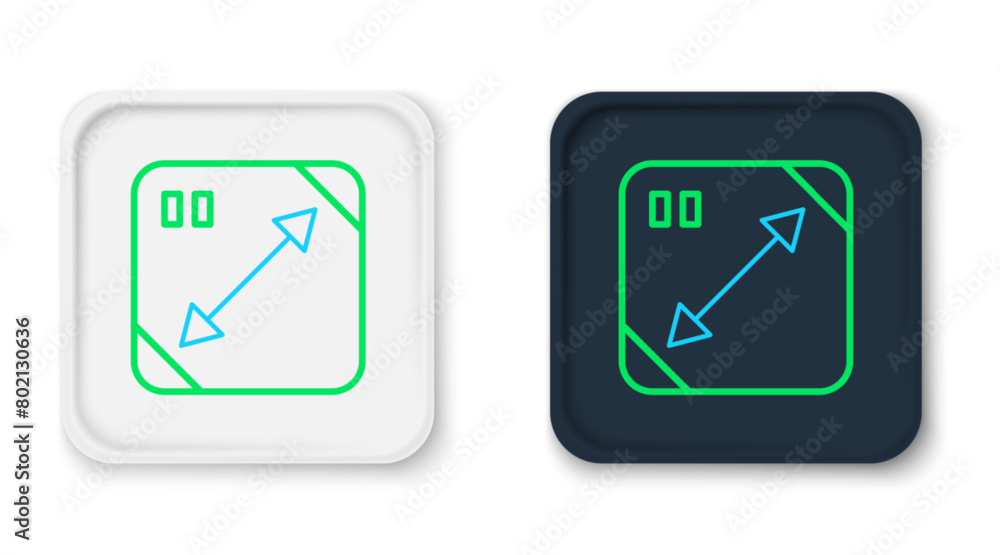 Poster line diagonal measuring icon isolated on white background. colorful outline concept. vector