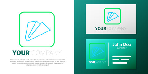 Line Paper airplane icon isolated on white background. Colorful outline concept. Vector