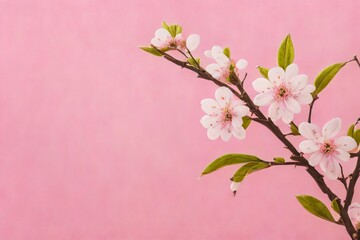 sakura sprig on a pink background