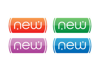 four steps new logo. the word new new concept