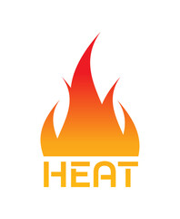 red flame and heat concept. flaming heat logo