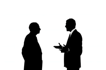 silhouette of a business people talking collaboration