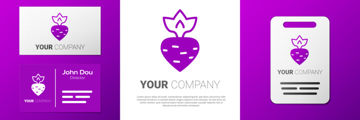 Logotype Turnip icon isolated on white background. Logo design template element. Vector