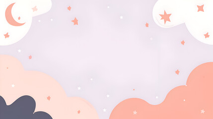 Fototapeta premium A pink and blue sky with clouds and stars. Generative AI
