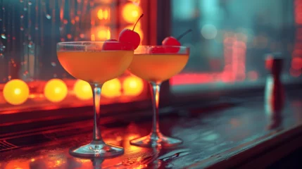 Retro Neon Cocktails and Comedy Night in the Glowing Desert City