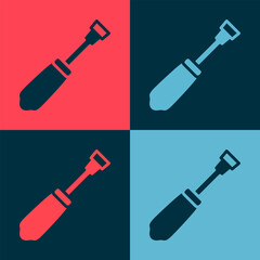 Pop art Screwdriver icon isolated on color background. Service tool symbol. Vector