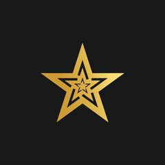 Star logo design vector with golden gradient and creative idea