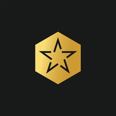 Star logo design vector with golden gradient and creative idea