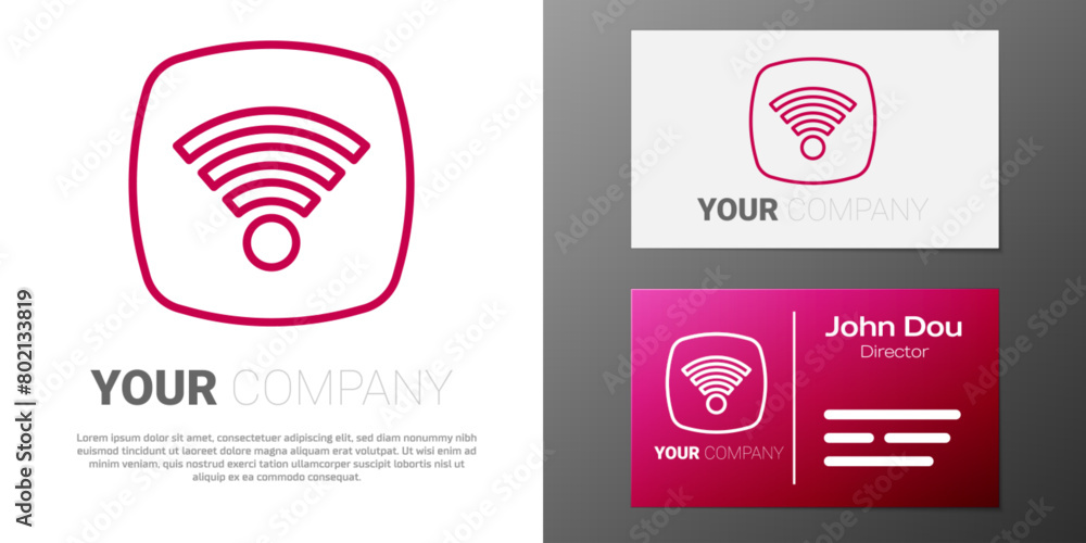 Aufkleber logotype line wi-fi wireless internet network symbol icon isolated on white background. logo design 