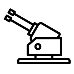 anti aircraft icon, artillery simple line icon