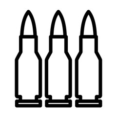 bullet icon, ammunitions simple line icon, vector illustration