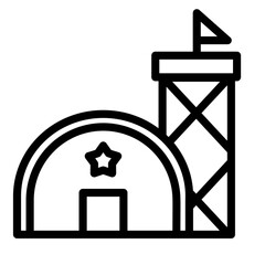 military base icon, base simple line icon, vector illustration