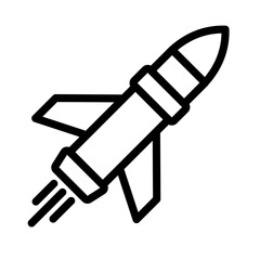 missile icon, rocket simple line icon, vector illustration - obrazy, fototapety, plakaty