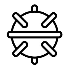 naval mine icon, explosive simple line icon, vector illustration