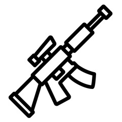 rifle gun icon, rifle simple line icon, vector illustration