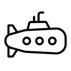 submarine icon, submarine simple line icon, vector illustration
