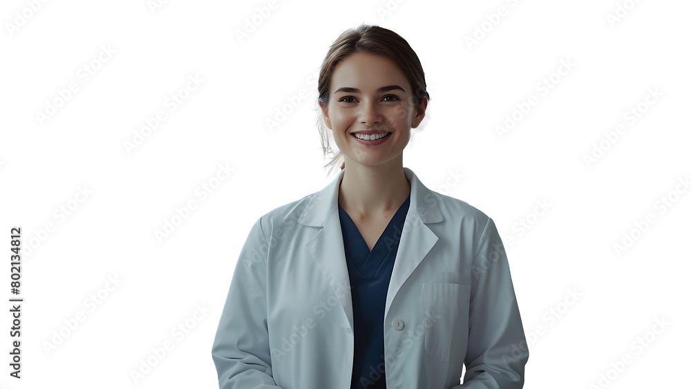 Wall mural portrait of a female doctor Transparent Background PNG