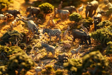 Fototapeta premium A miniature world of African animals