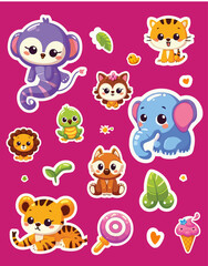 Obraz premium jungle stickers