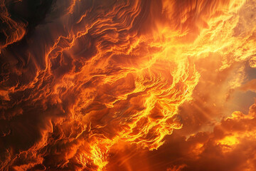 Flames lick the sky with fervent intensity - obrazy, fototapety, plakaty