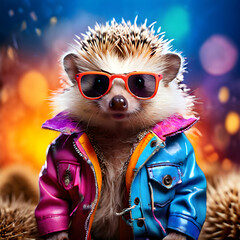 hedgehog with sunglasses