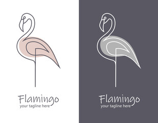flamingo simple modern logo design