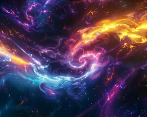 a cosmic tapestry of brilliant light and swirling colors.
