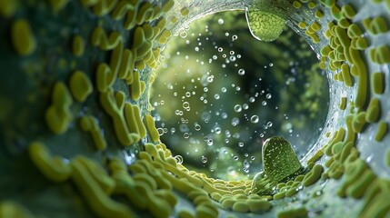 Biofilm in a plumbing pipe, hyper-realistic digital model