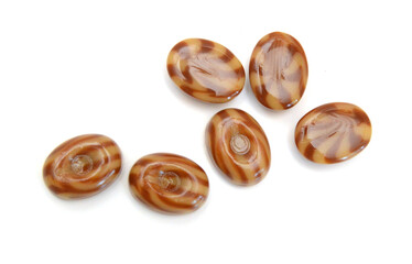 Caramel candies isolated on white background