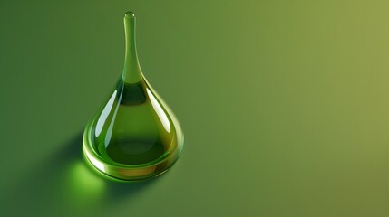 Pixel art of green tea extract droplet, smooth texture, rich green shades.