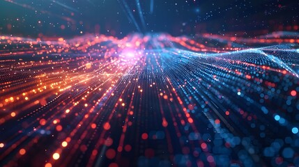 Obraz premium Neon Curves And Lines Creating A Futuristic Tech-ins View Background