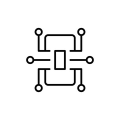 Electronic circuit outline icons, accounting minimalist vector illustration ,simple transparent graphic element .Isolated on white background