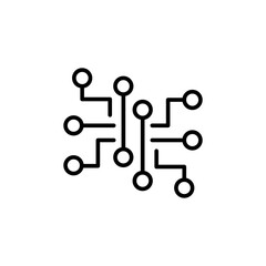 Electronic circuit outline icons, accounting minimalist vector illustration ,simple transparent graphic element .Isolated on white background