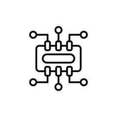 Electronic circuit outline icons, accounting minimalist vector illustration ,simple transparent graphic element .Isolated on white background
