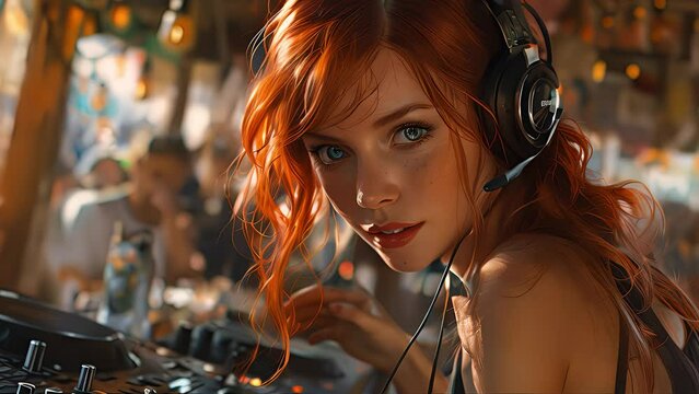 music dj woman. Created with Generative AI.	