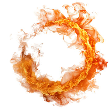 Fire Smoke Ring isolated on a transparent background