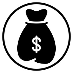 money bag glyph icon
