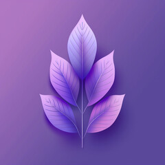 Leaf Bud Symbol in Periwinkle Gradient: Minimalist Neumorphism Design