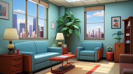 Interior living room. 3d illustration