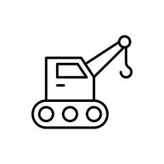 Excavator outline icons, accounting minimalist vector illustration ,simple transparent graphic element .Isolated on white background