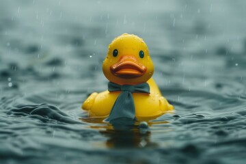 Yellow rubber duck with a tie floating in water: the role of generative AI
