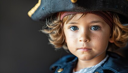 Little boy dressed as pirate 