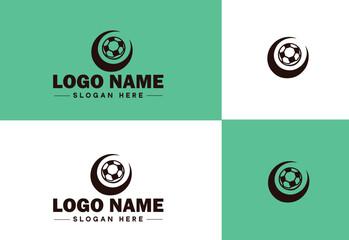 Football Soccer Ball icon team game club tournament sports logo modern flat business vector logo