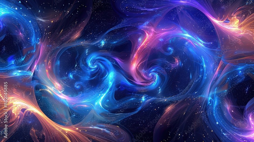 Poster swirl abstract fractal background with space