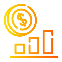 Fototapeta premium graph gradient icon