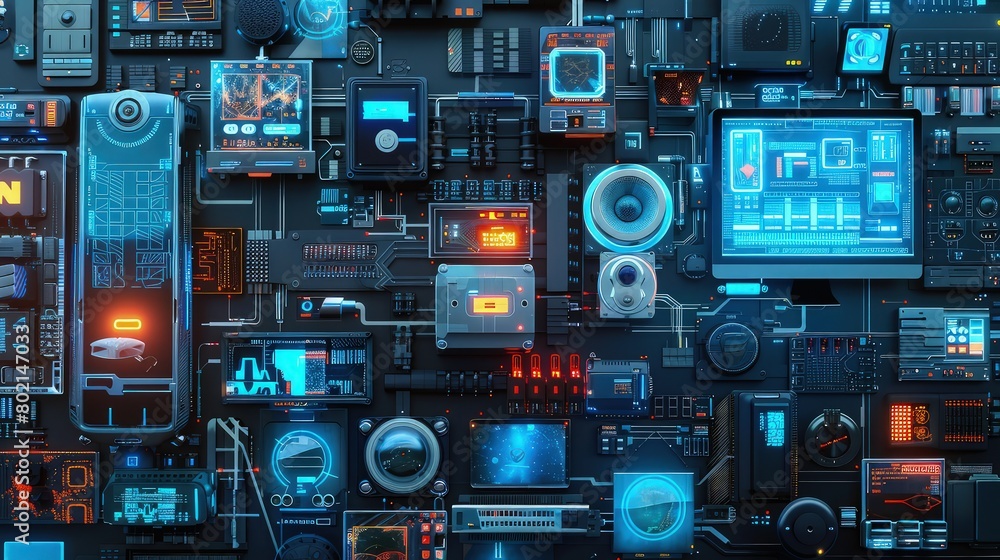 Poster electronic circuit board with processor