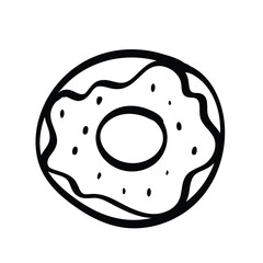 Hand drawn donut doodle on white